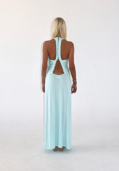 Angelina Aqua Maxi Dress