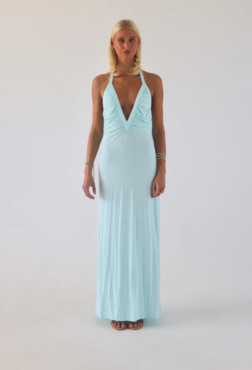 Angelina Aqua Maxi Dress