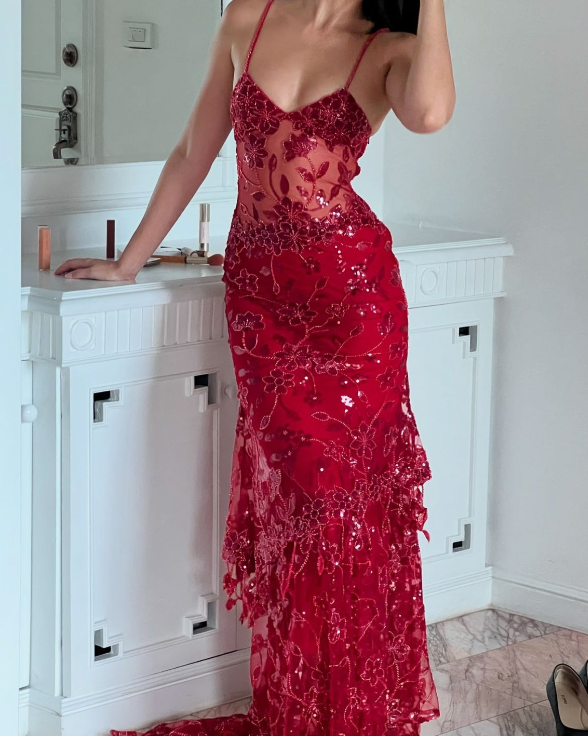 Red Delilah Maxi Dress