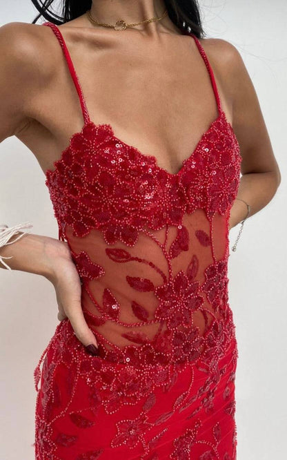 Red Delilah Maxi Dress